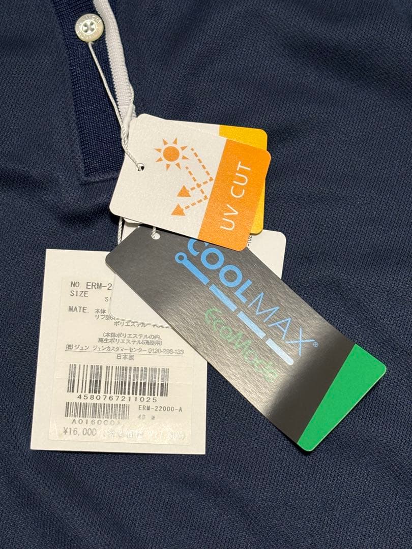 JUN&ROPE ネイビー 半袖ポロシャツ　新品未使用品