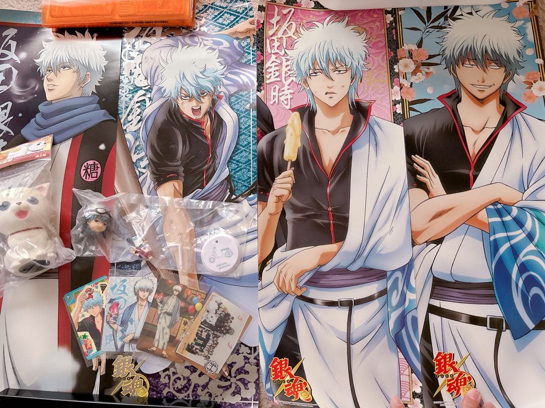 【銀さん尽くし】銀魂 坂田銀時 セット ポスター/未開封フィギュア/レアカード