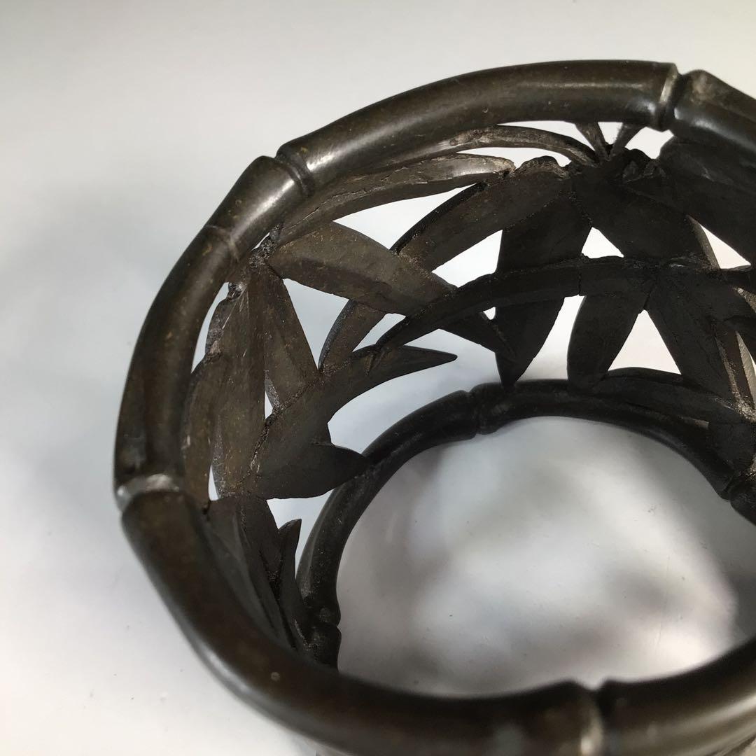 Ｎ２５４　蓋置　『金谷五良三郎造』『砂張銅』『笹蓋置』　共箱　茶道具