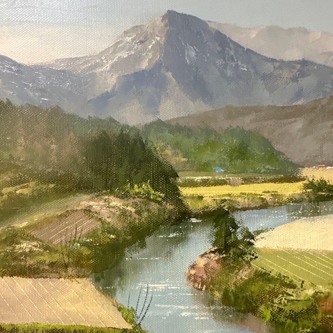 作家作品　岩崎千明　真作保証　風景画　北アルプス　肉筆　油彩　絵画　美術品
