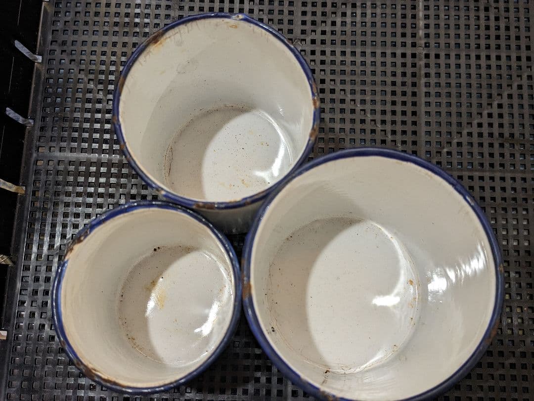 フランス アンティーク ホーロー キャニスター お茶 スパイス コショウ 小3点