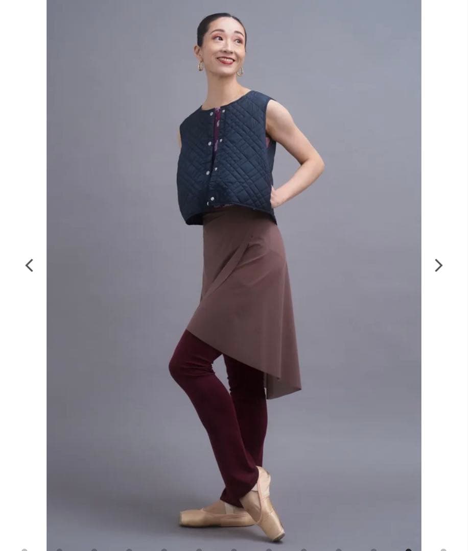 unoa ウノア Quilted キルティング ベスト ナイトブルー sizeM