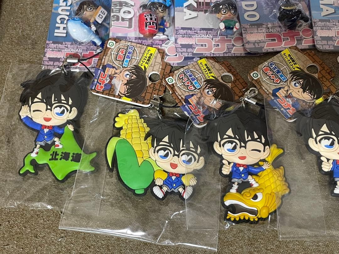 【まとめ売り】ご当地　コナン　根付けストラップ　ラバーマスコット
