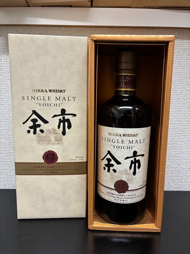 ニッカ シングルモルト ウイスキー 余市45度700ml 未開封箱付