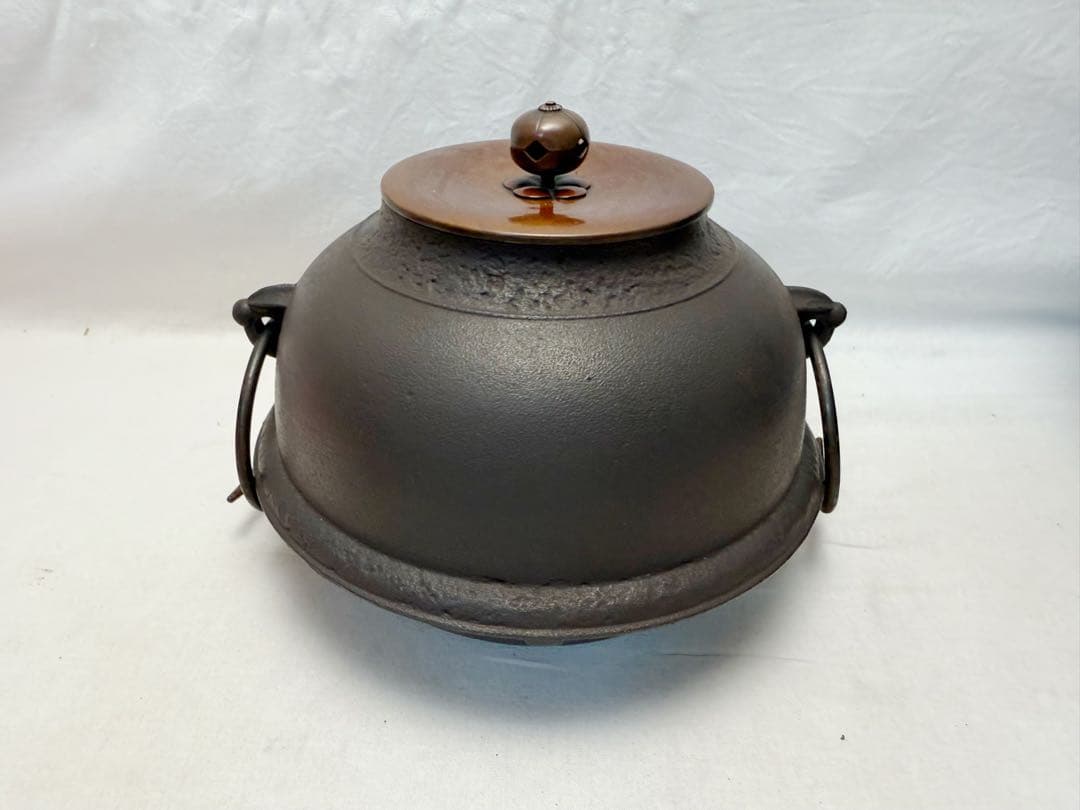 ほぼ未使用 茶道具 合金製朝鮮風炉釜 野々田電熱器 釜鐶付 100V-500W