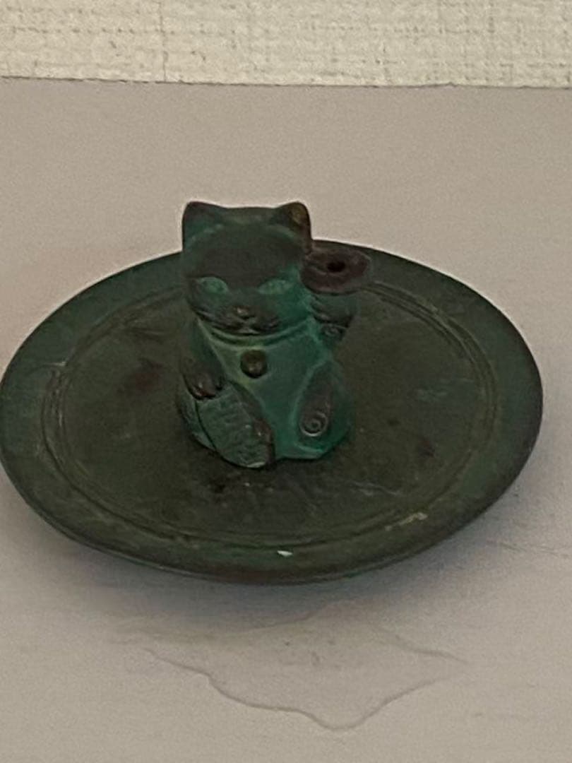 高岡銅器 香立香猫 香線香 年代品