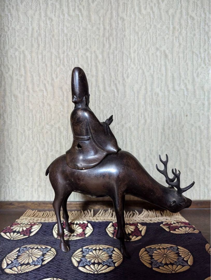 中国美術 唐物 古銅 高士騎鹿 のったり香炉 寿老人形香炉・寿星騎鹿香薫炉