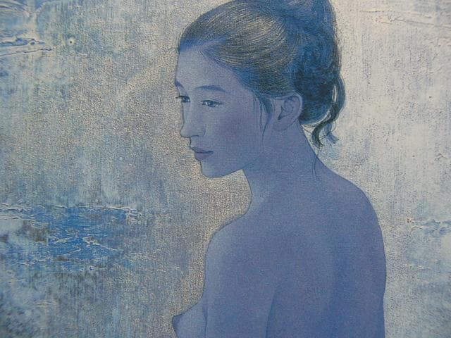 高田明義、【いつかの風】、希少な画集画、新品高級額 額装付、状態良好