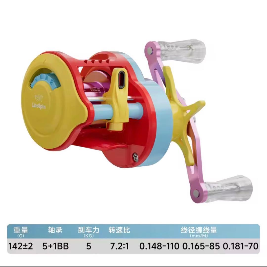 【新品未使用】マグネットブレーキ カラフル ベイトフィネスリール 左ハンドル
