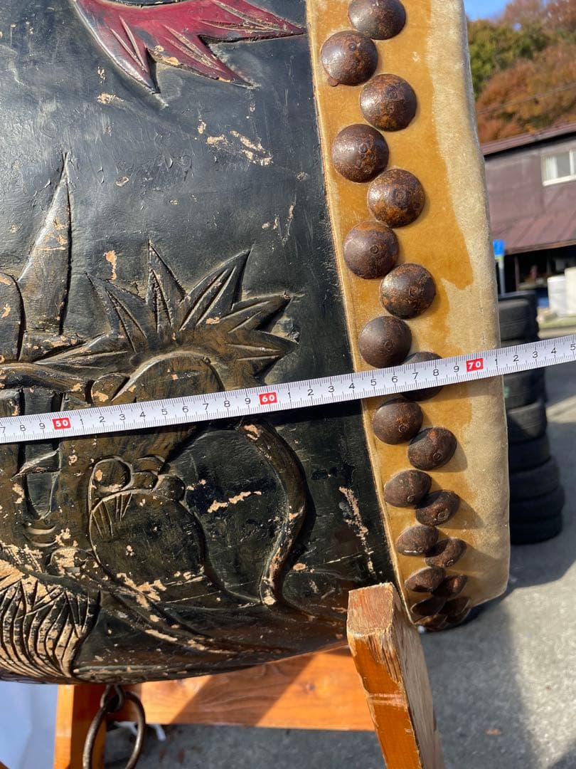 装飾和太鼓 大型 木製スタンド付き