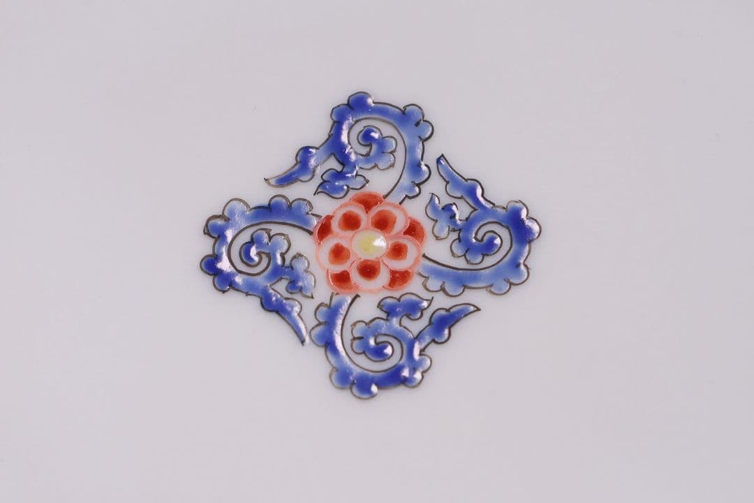 十二代 酒井田柿右衛門 錦 草花紋 八角 菓子器 鉢 共箱【MA683】