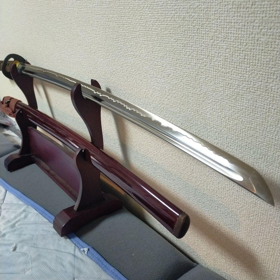 居合刀　模造刀　日本刀　刀剣　斬馬刀　大太刀　野太刀　革巻柄　黒鮫皮　鉄鍔　美品