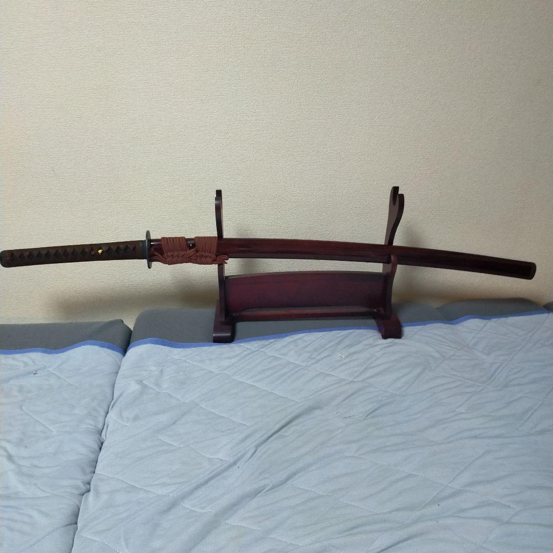 居合刀　模造刀　日本刀　刀剣　斬馬刀　大太刀　野太刀　革巻柄　黒鮫皮　鉄鍔　美品