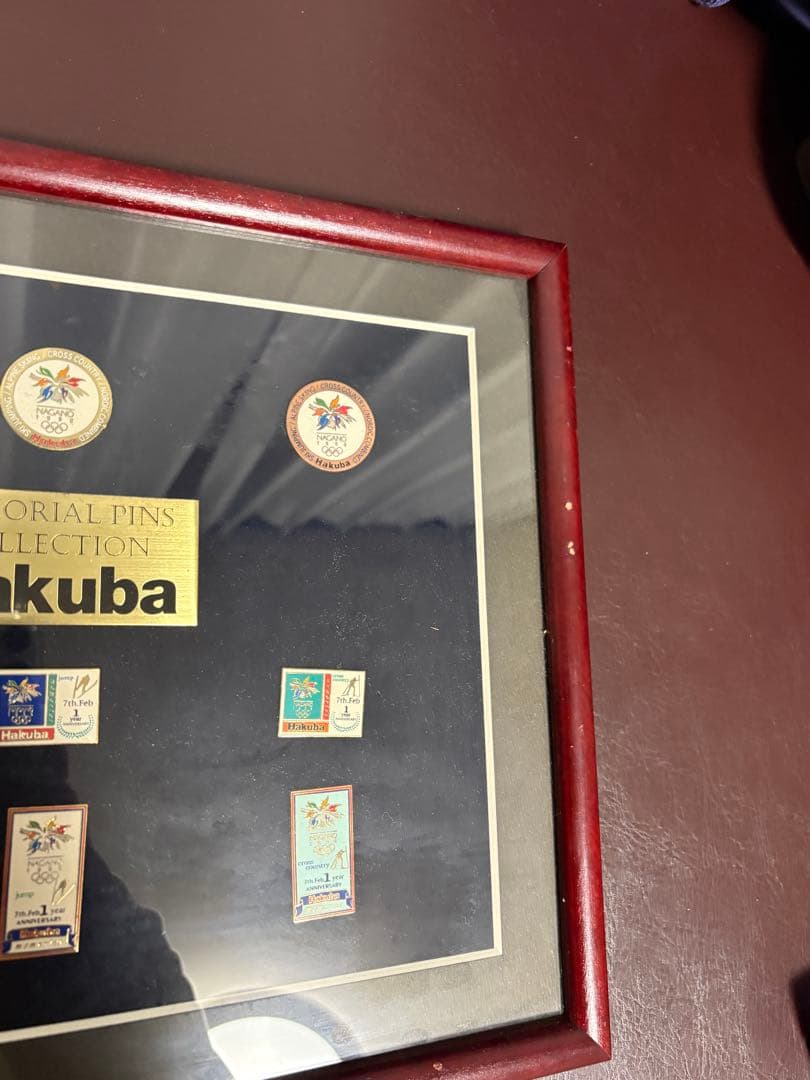 【希少・額装品】1998年 長野オリンピック 1周年記念 白馬 ピンバッジセット