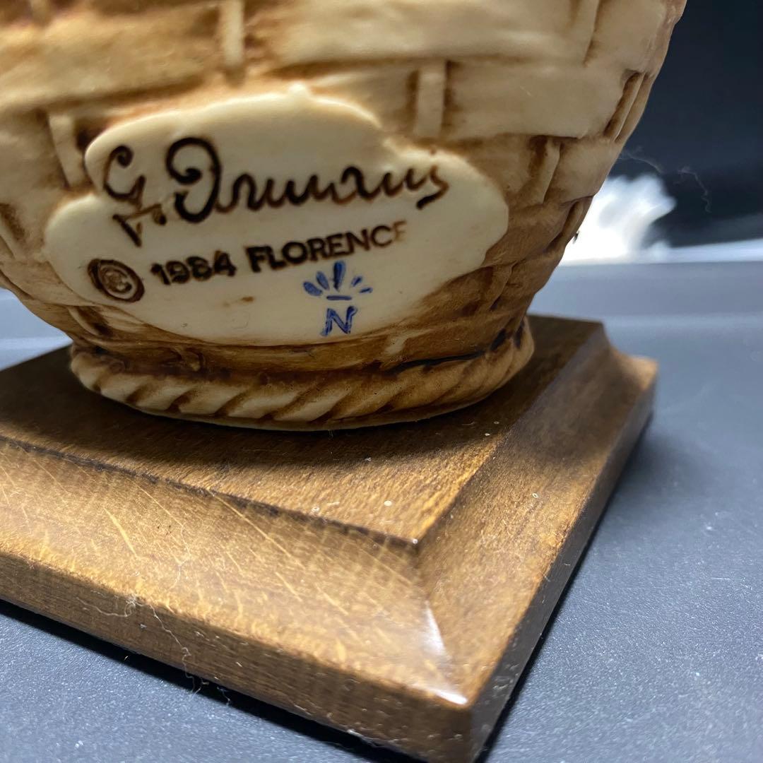 希少⁉️フローレンス ジョゼッペ アルマーニ　子猫とバスケットの彫刻ヴィンテージ