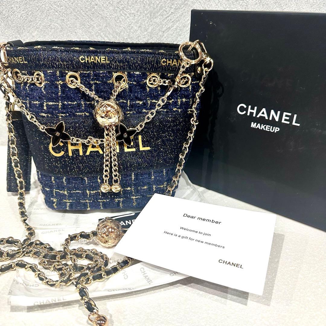 【非売品】希少 CHANELシャネル ノベルティ ブラックツイードバケットバッグ