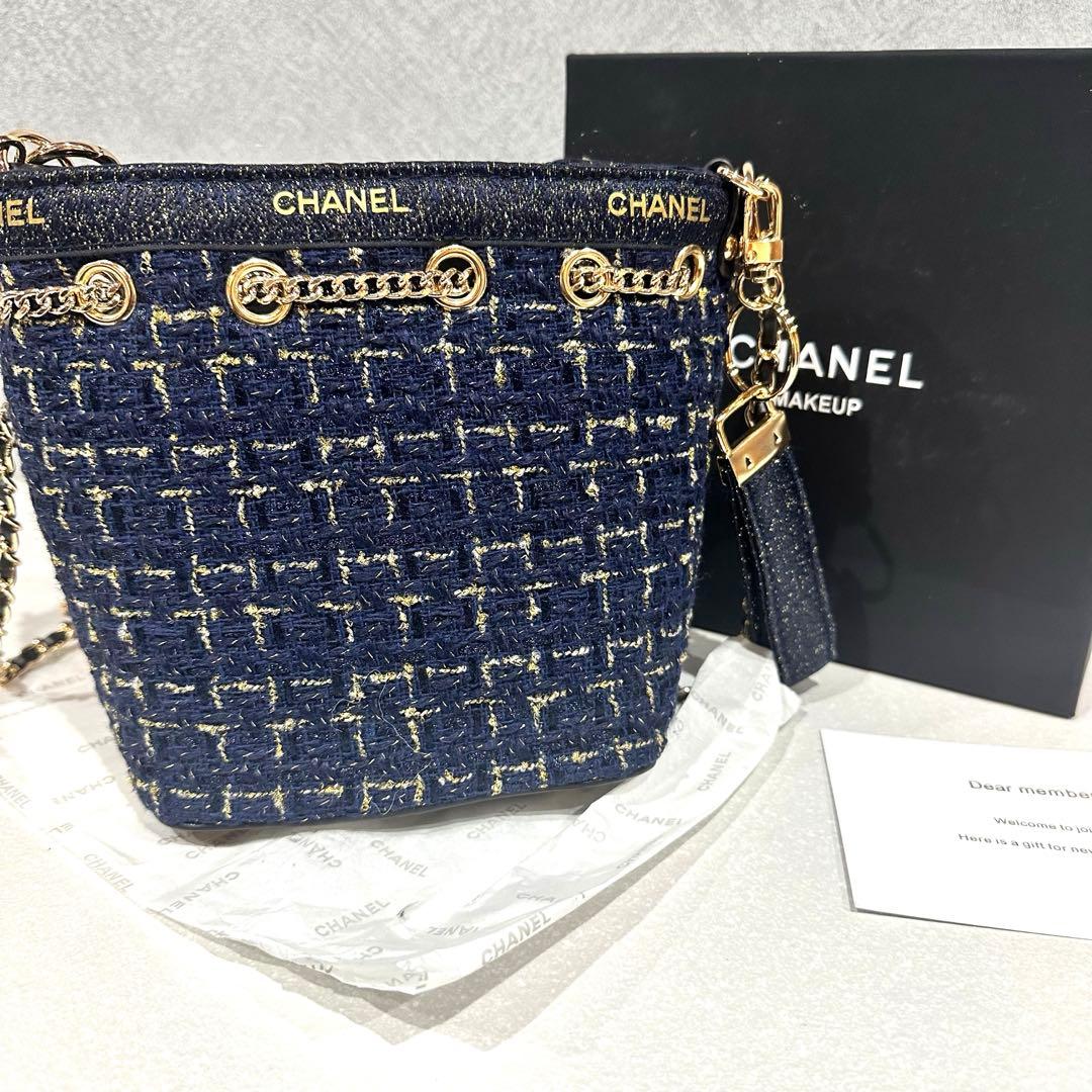 【非売品】希少 CHANELシャネル ノベルティ ブラックツイードバケットバッグ