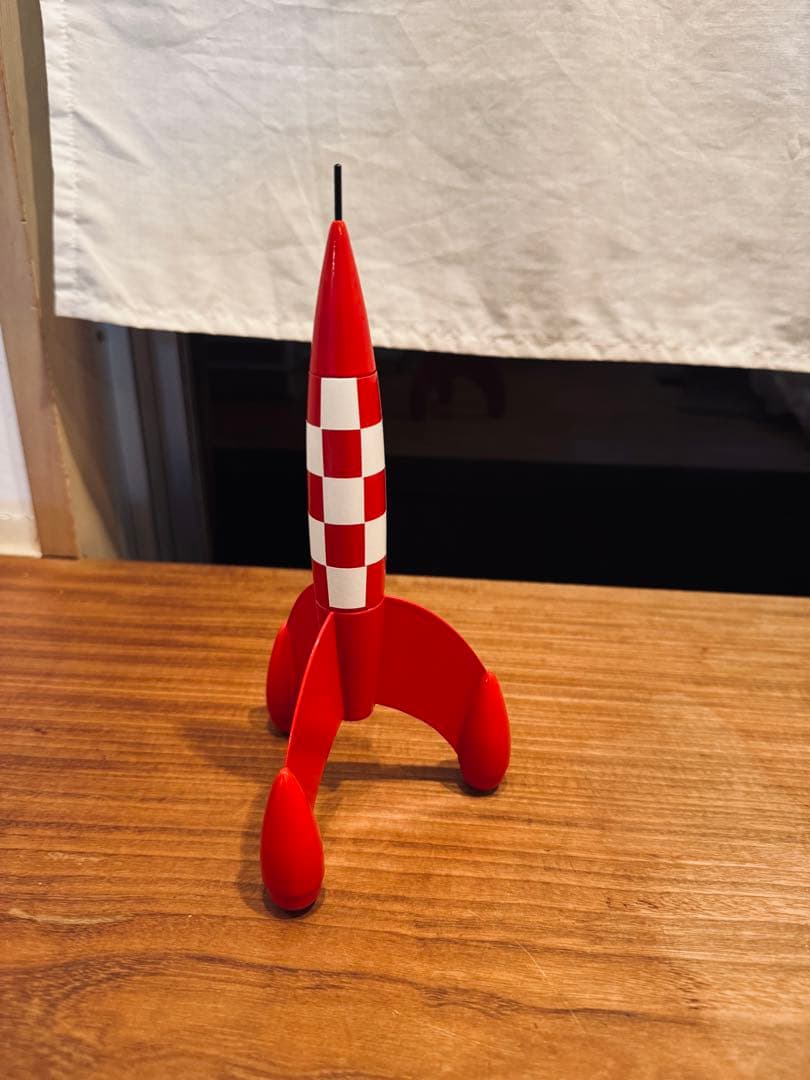 【新品】タンタンの冒険 TINTIN ロケット 22cm 希少 木製