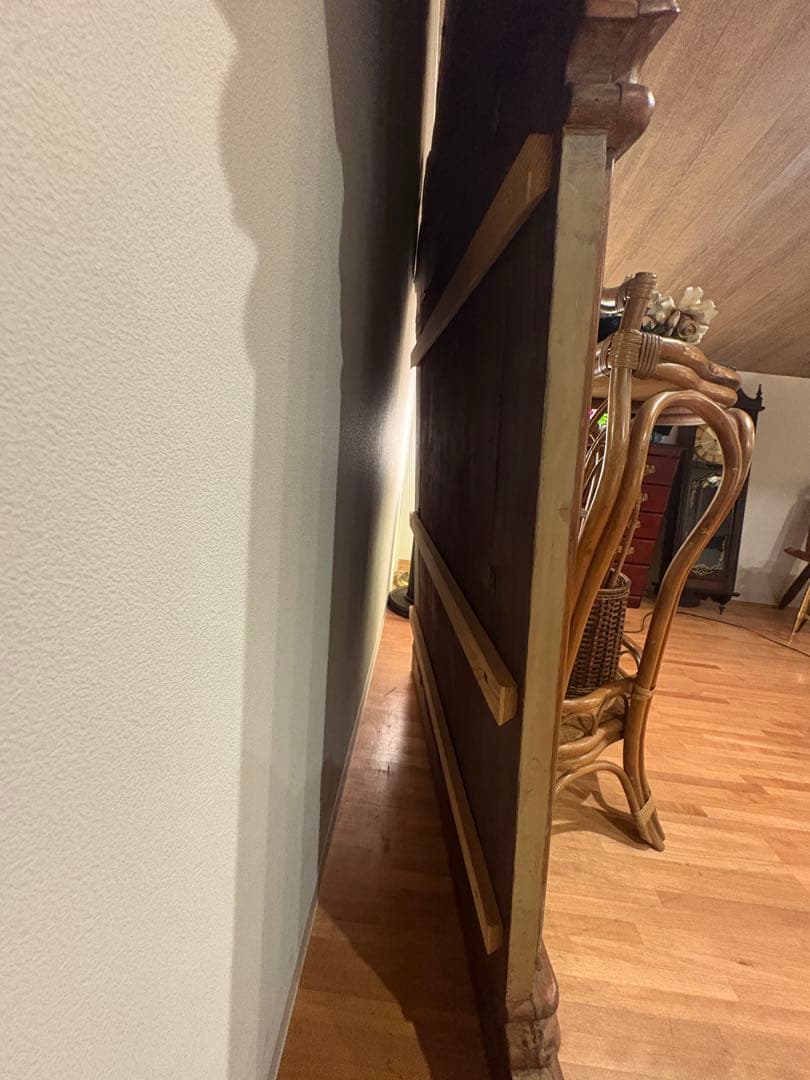 アンティーク調鏡 特大サイズ ギリシャ神殿風彫刻