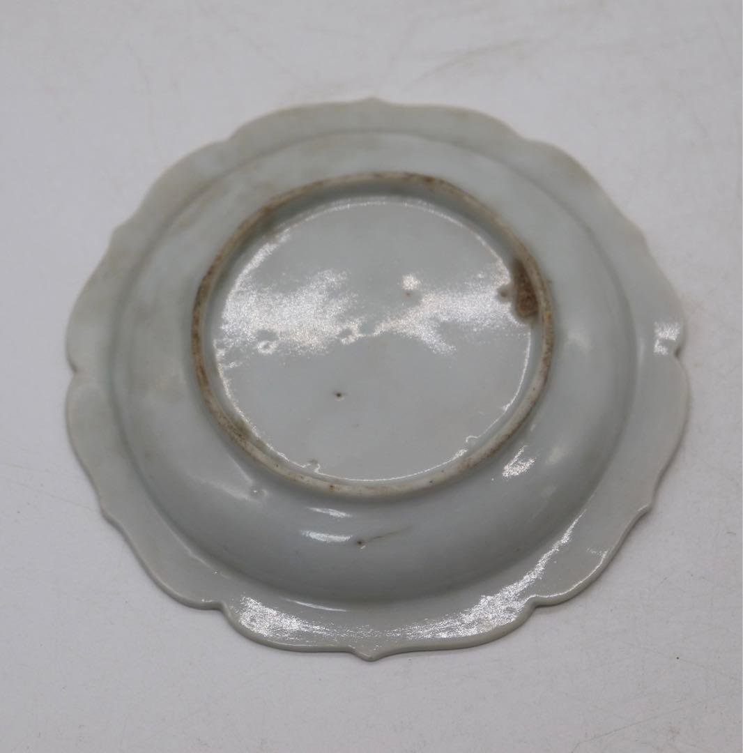 中国　清時代　粉彩花卉紋　花口小皿4点　送料込み0627