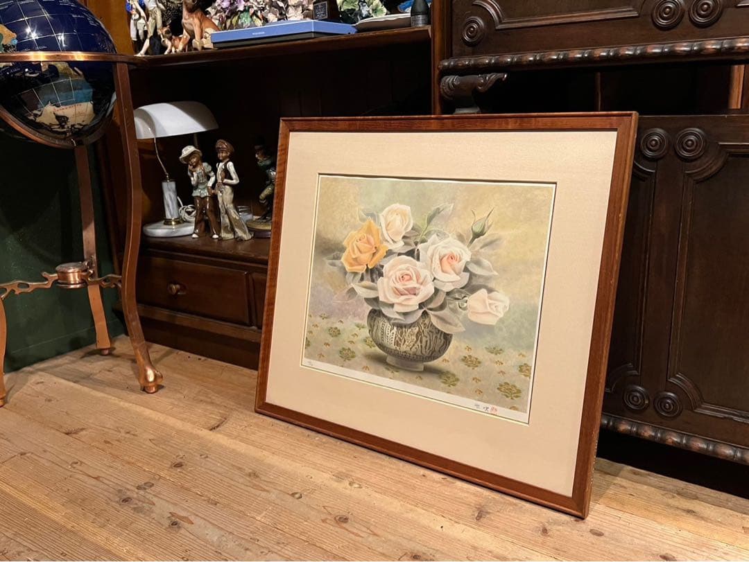 堂本元次 薔薇匂う リトグラフ アート インテリア 額縁