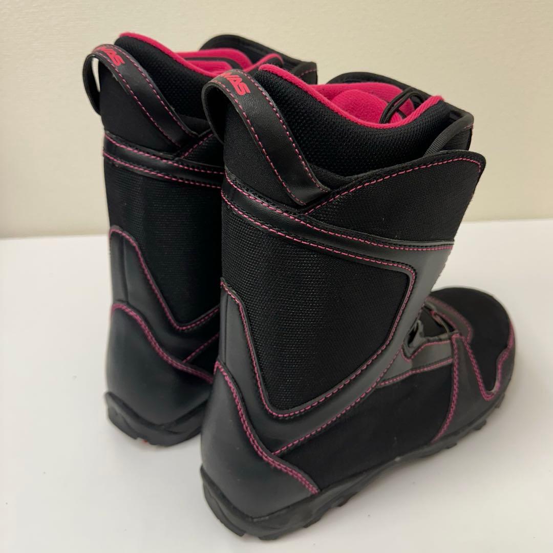CANVAS 女性用スノーボードブーツ BOAブラック/ピンク 25.0cm