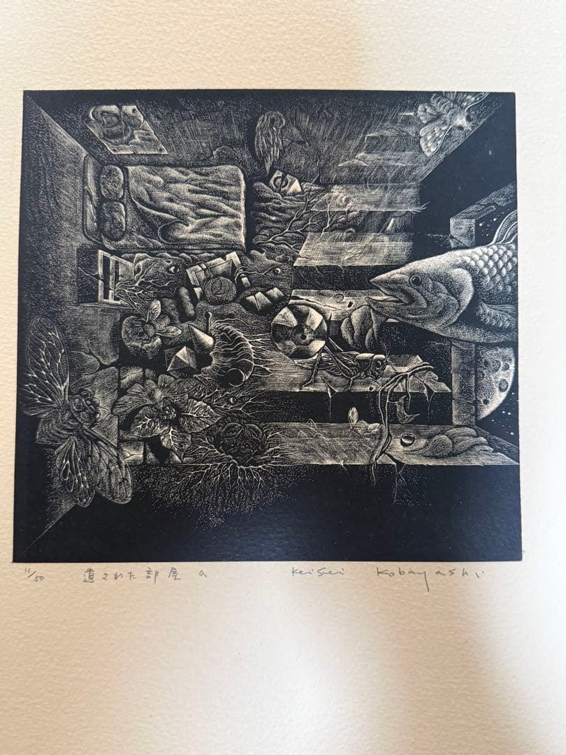 小林敬生作　静止した刻　オリジナル木口木版画集　サイン番号入　送料込み1222