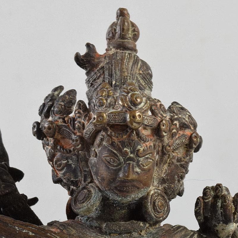 中国　古銅　チベット仏　歓喜仏　仏像　時代箱付　D　R9110
