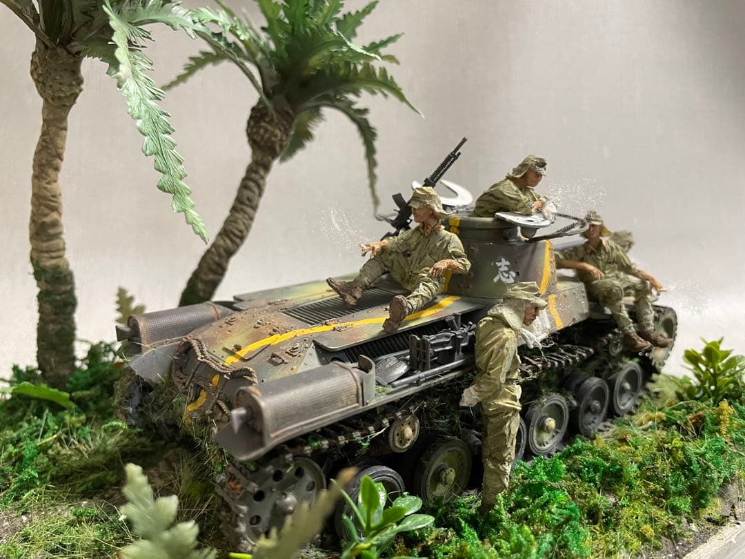 戦車ジオラマ　1/35 日本陸軍97式戦車と戦車兵