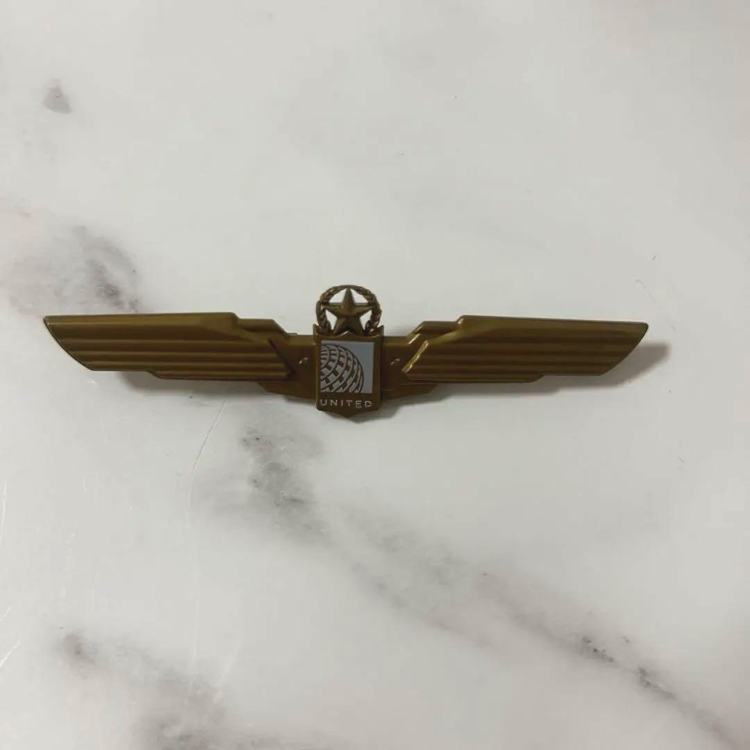 ユナイテッド航空 ウイングバッジ ゴールド