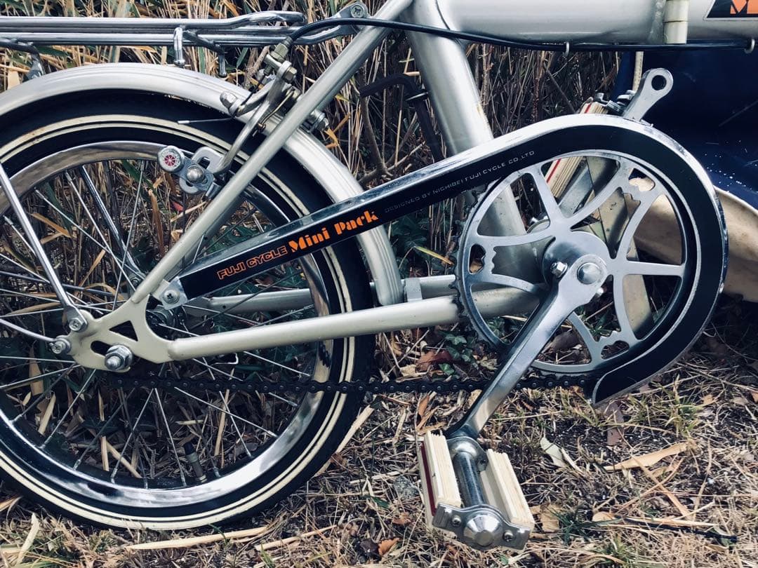 昭和レトロ 当時物 FUJI 折りたたみ自転車 ミニパック 専用輪行バッグ付き