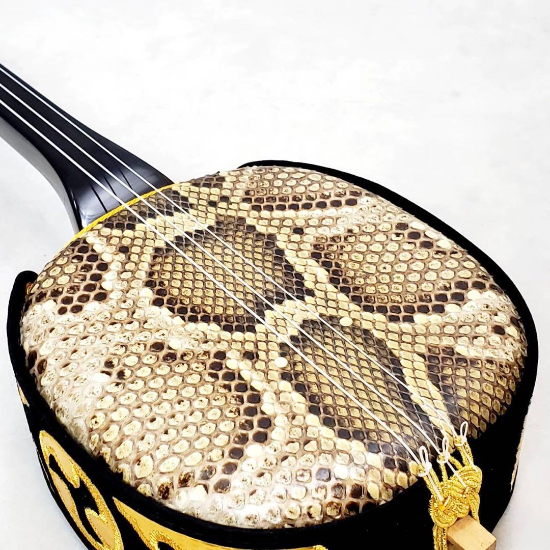 【極美品・すぐ始められる】沖縄三線 本蛇皮張り 付属品多数 初心者セット