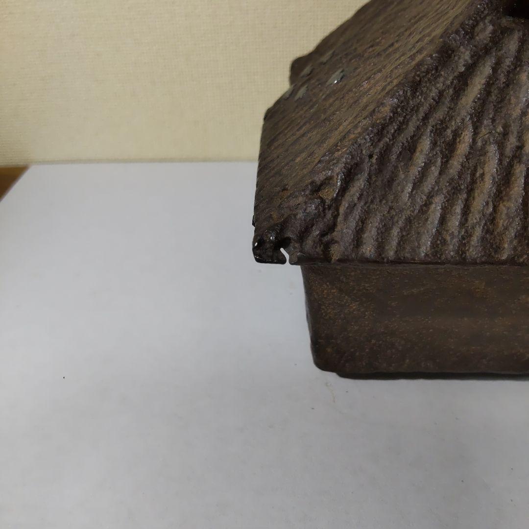 【台座付き】鉄製 葛屋 香炉 象嵌 在印