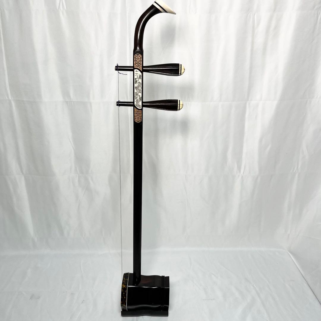 黒檀 二胡 本革 蛇革 中国 民族楽器