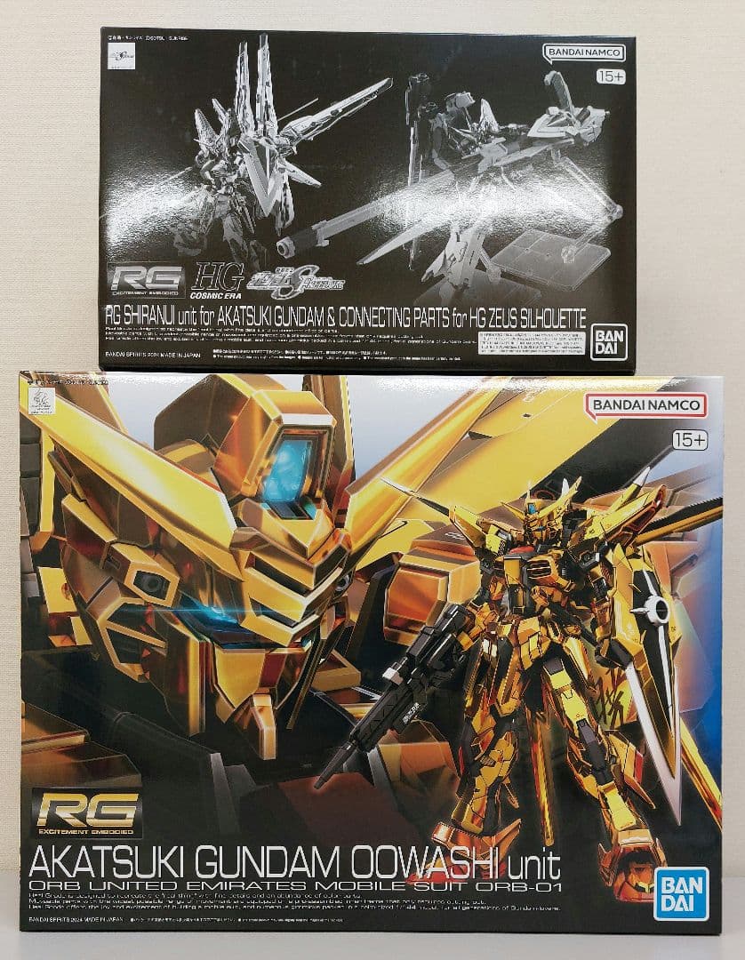 新品　RG 1/144 アカツキガンダム(オオワシ装備)＆ゼウスシルエット　他