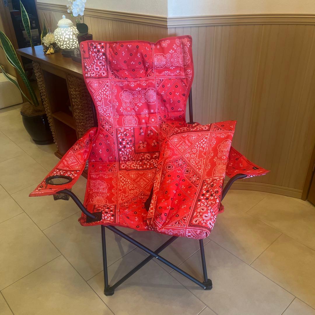 新品　DIESEL ディーゼル アウトドアチェア　 赤 ペイズリー柄