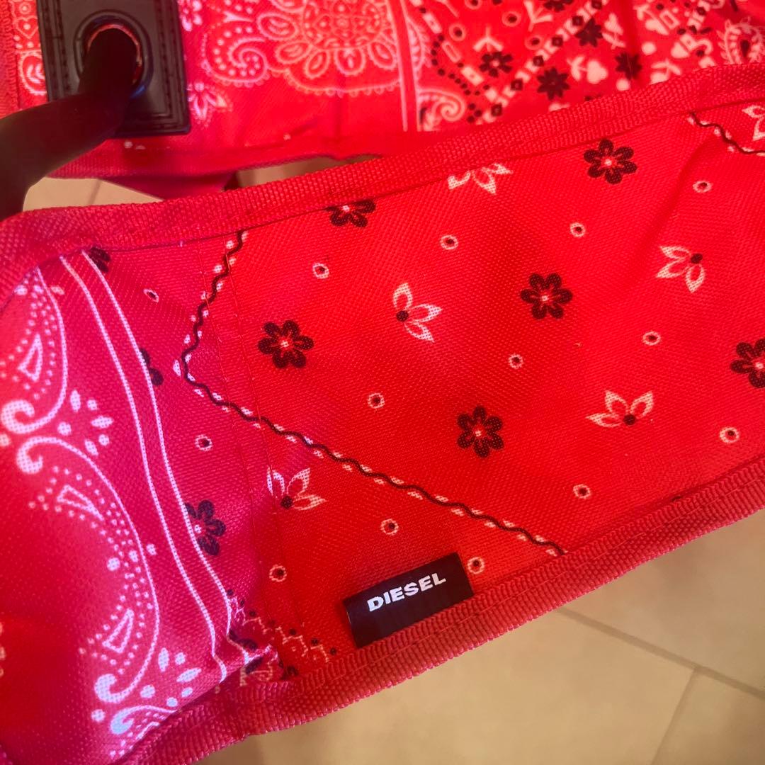 新品　DIESEL ディーゼル アウトドアチェア　 赤 ペイズリー柄