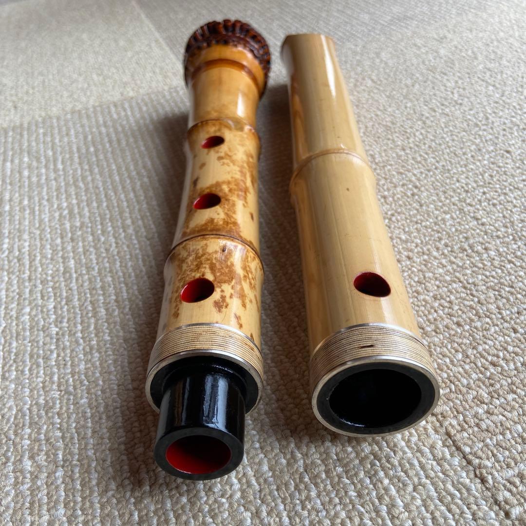 146 値下げ　尺八　一尺八寸管　一城銘ニ印　金唄口