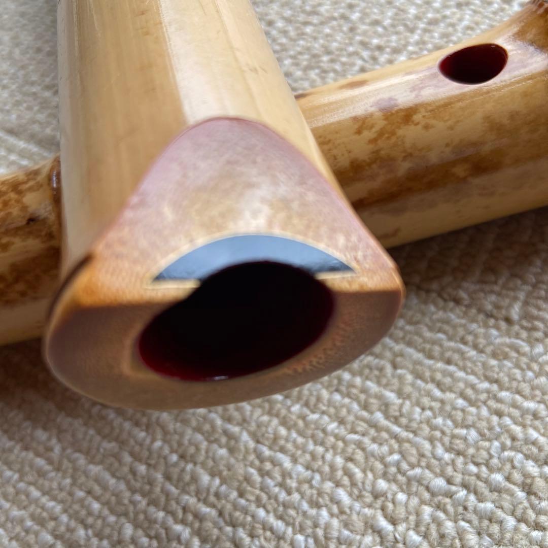 146 値下げ　尺八　一尺八寸管　一城銘ニ印　金唄口