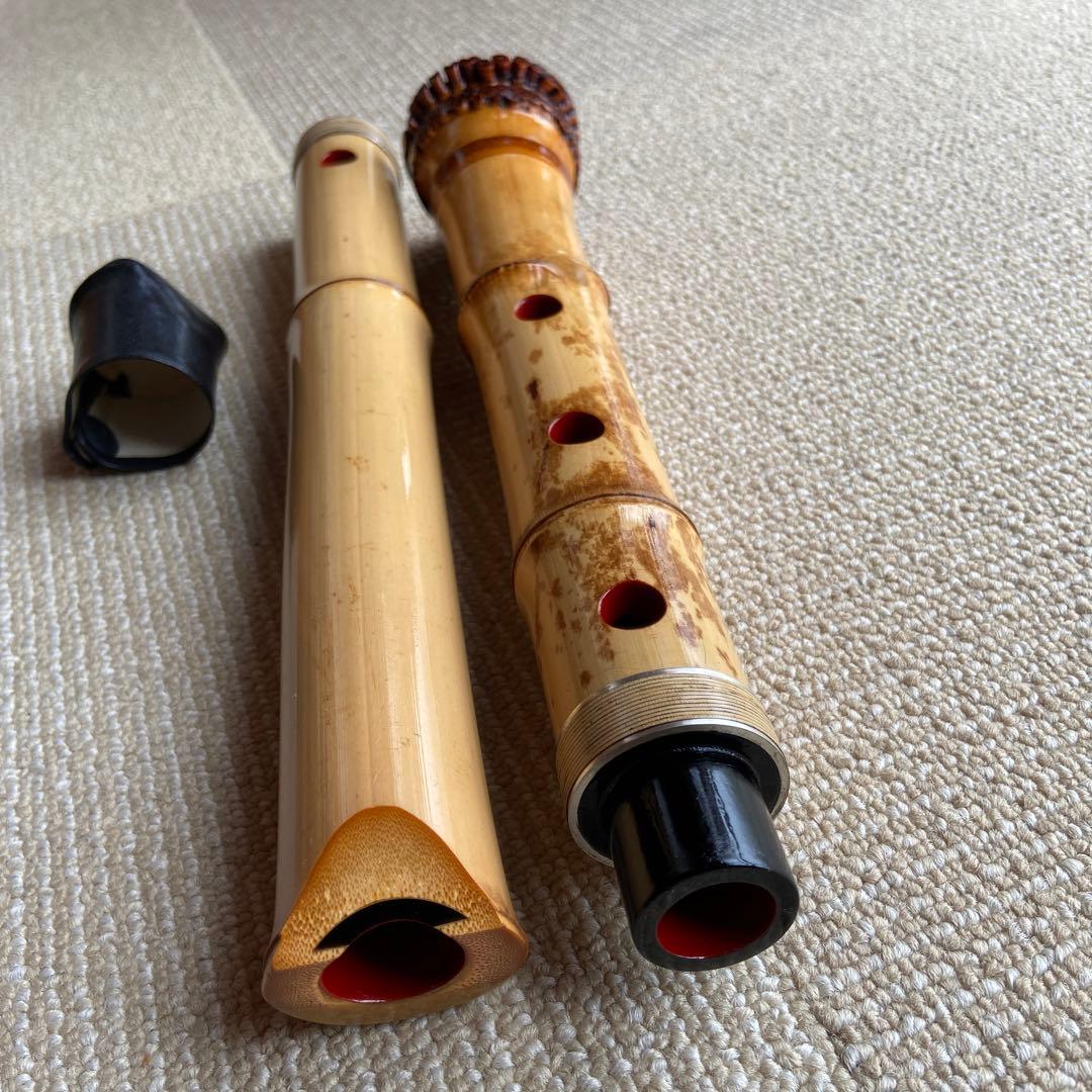 146 値下げ　尺八　一尺八寸管　一城銘ニ印　金唄口