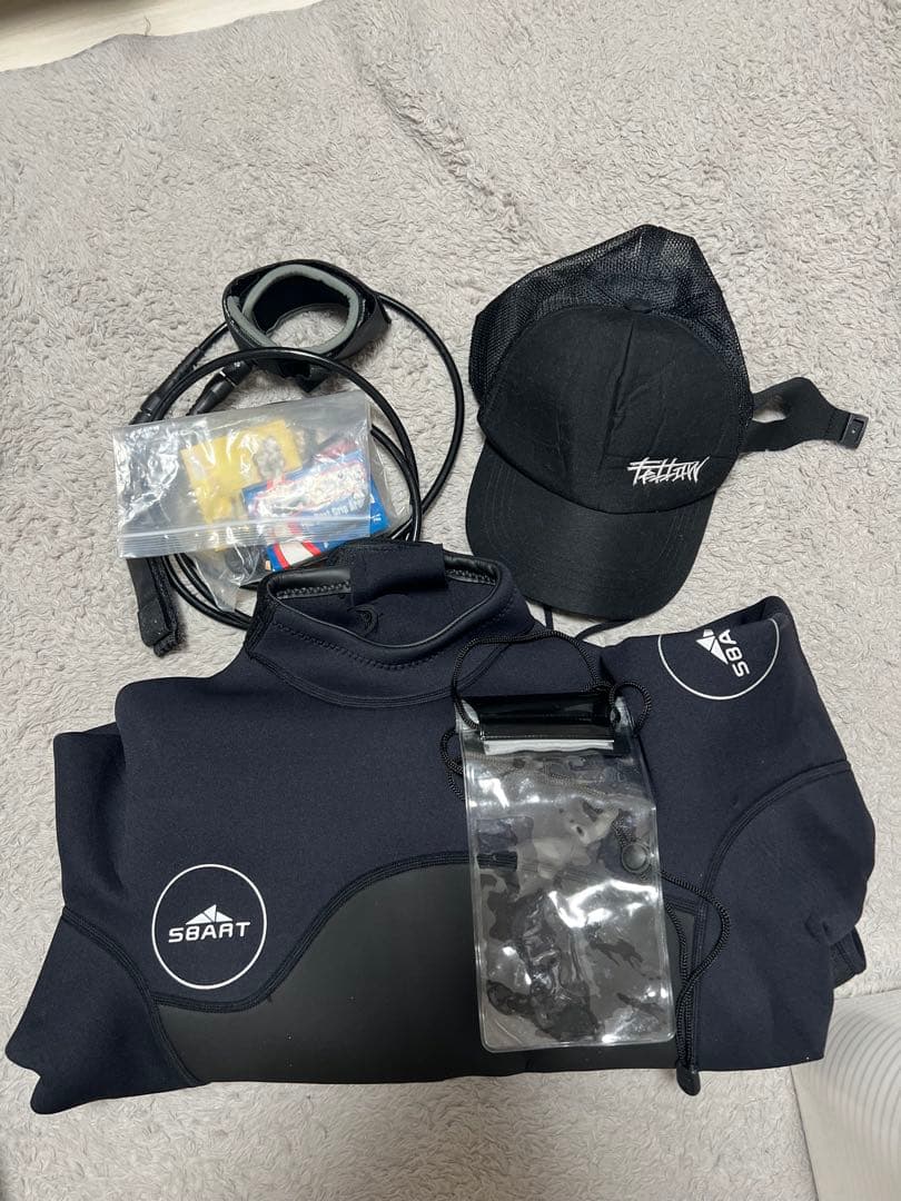 SCELL セルファンボード6'8白　ウェットスーツ　セット