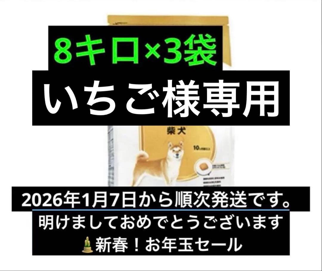 いちご　 CANIN 柴犬 ドライフード 8キロ×3袋