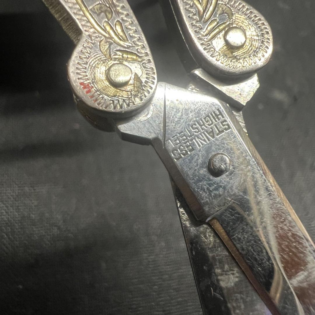 〇Bb右1183 ハサミ キーホルダー ステンレス製 シルバー　藤本ナイフ