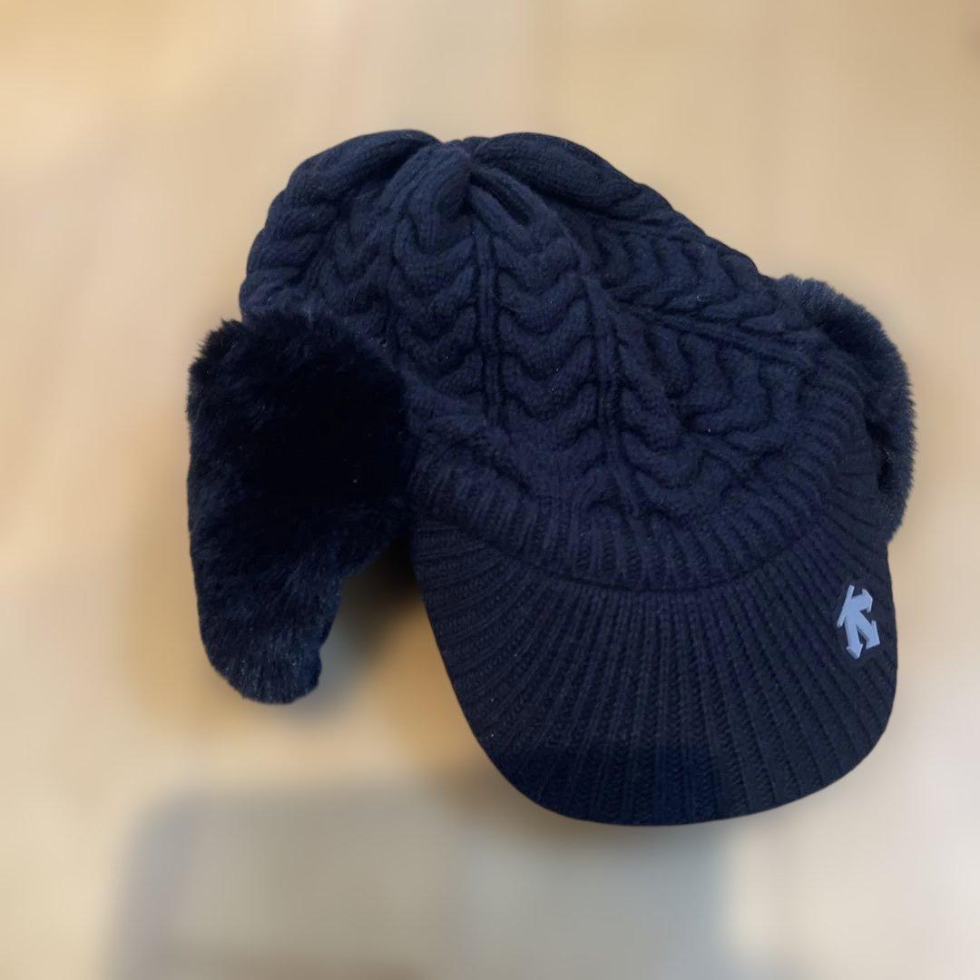 デサントゴルフイヤーウォーマー付きニット帽