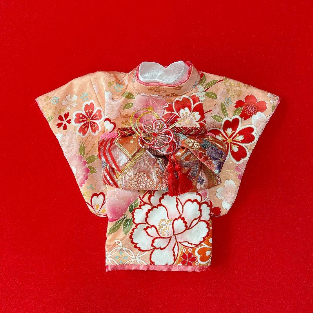 即納✨犬の着物✨犬用本格振袖着物 正絹 サーモンピンク SMサイズ 犬服