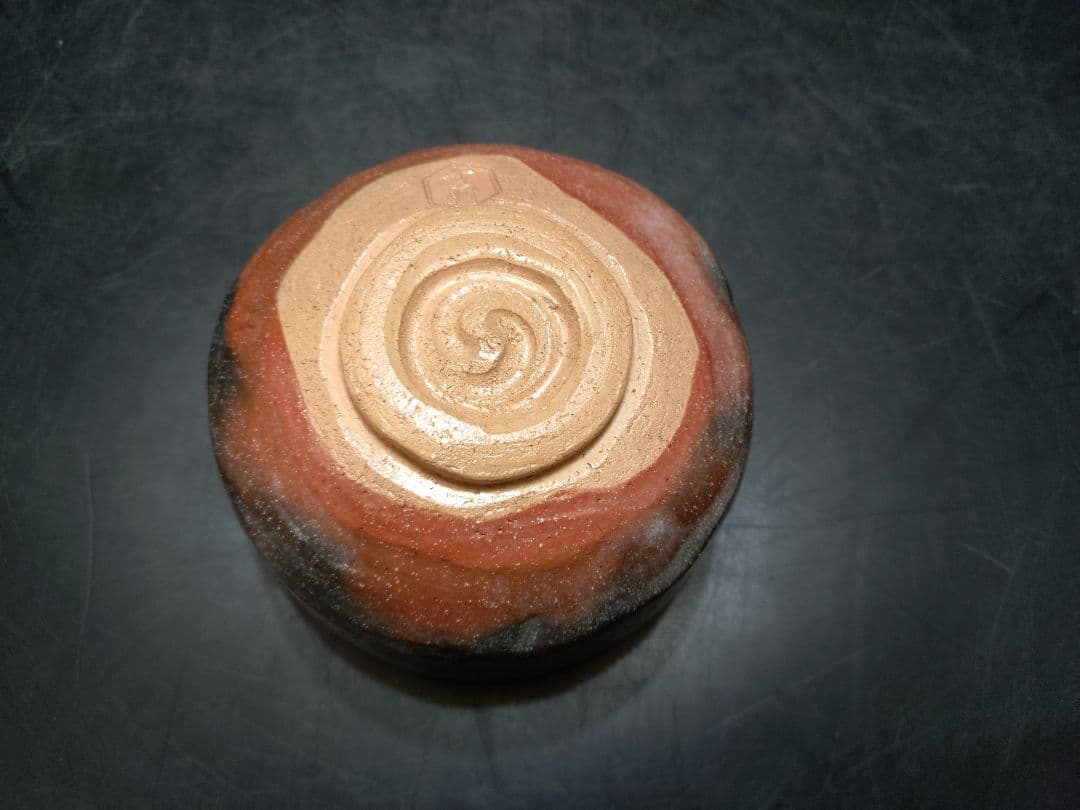 クローバーさん専用八代十三軒吉向造　赤茶碗　共箱　鵬雲斎大宗匠書付