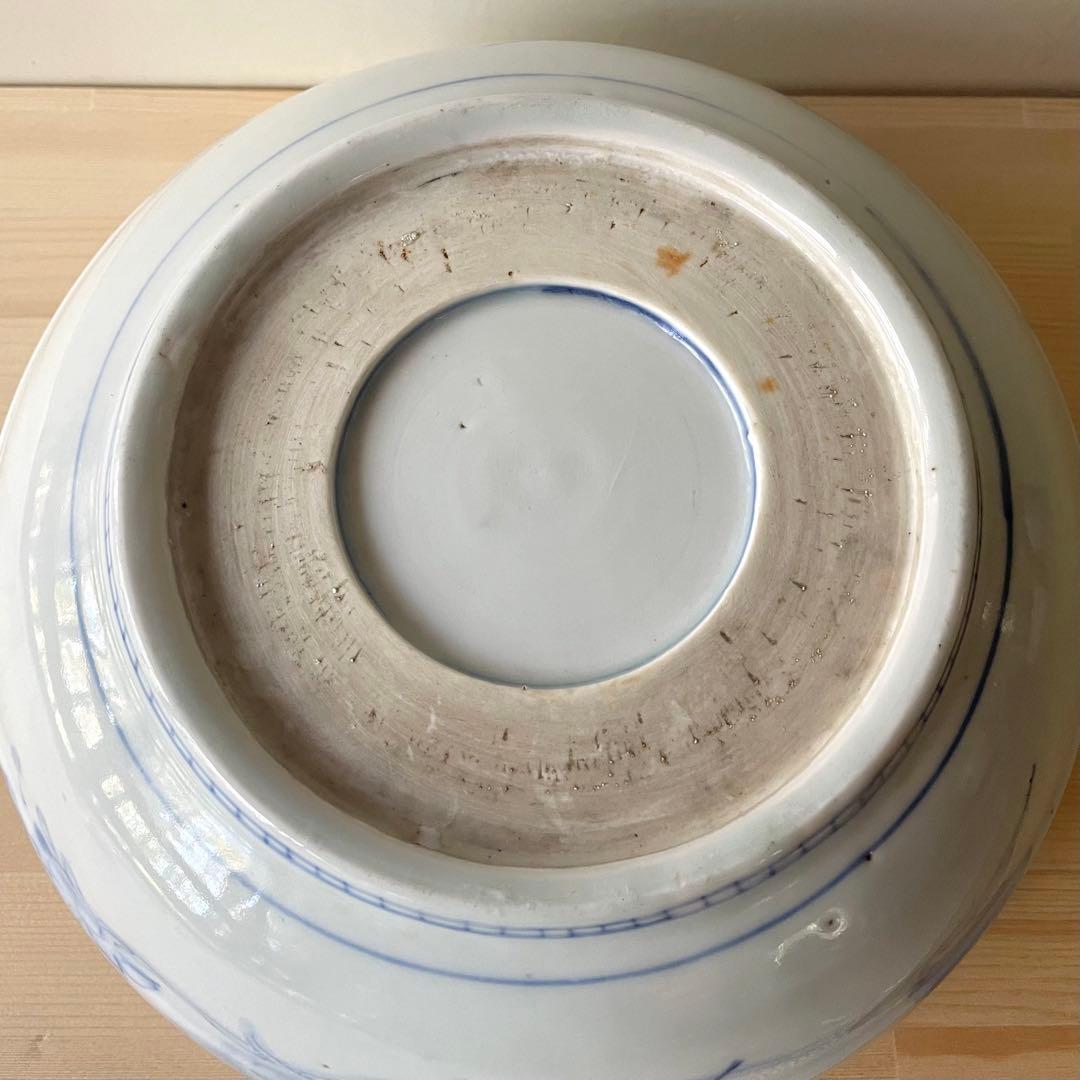 古伊万里 染付 草鳥文 深鉢 呉須 青花