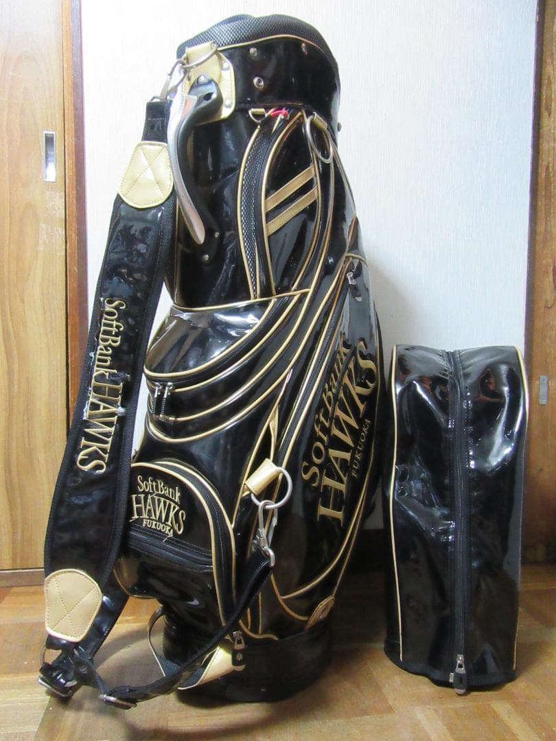 ★☆★希少★SoftBank HAWKS★3点式ゴルフバック★黒★☆★
