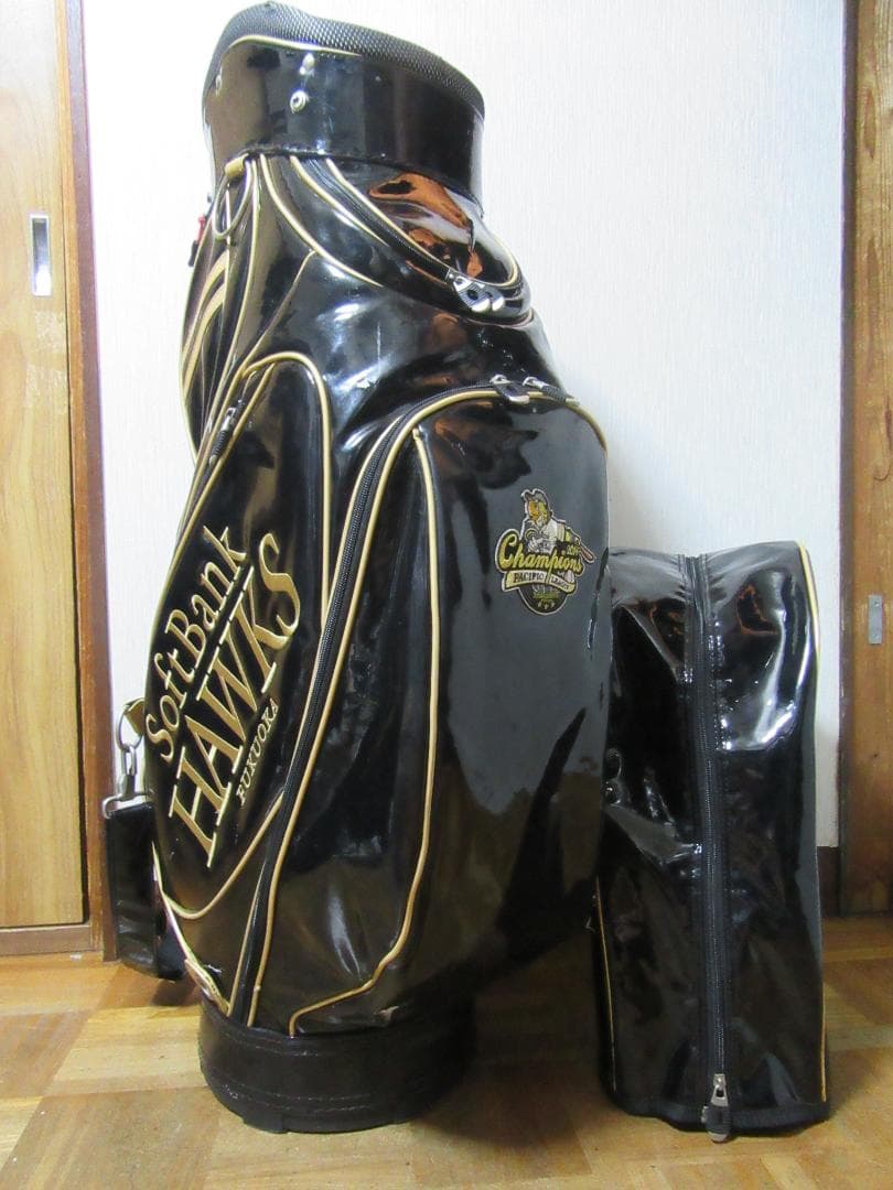 ★☆★希少★SoftBank HAWKS★3点式ゴルフバック★黒★☆★