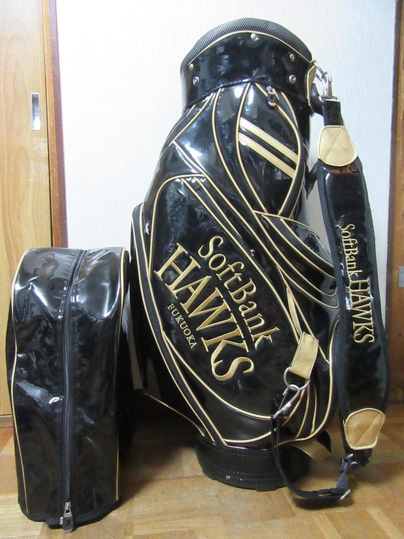 ★☆★希少★SoftBank HAWKS★3点式ゴルフバック★黒★☆★